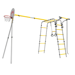 Детский спортивный комплекс для дачи ROMANA Акробат - 2 (желтый/серый) (без качелей)